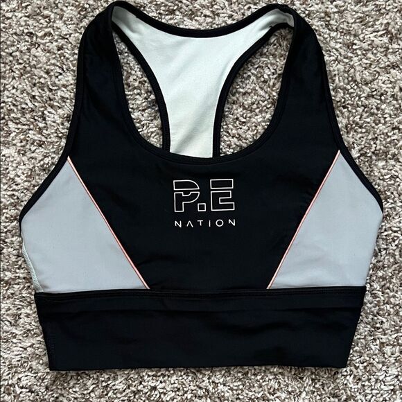 P.E Nation Acceleration Sports Bra Black with Mint in Size S - Picture 2 of 9